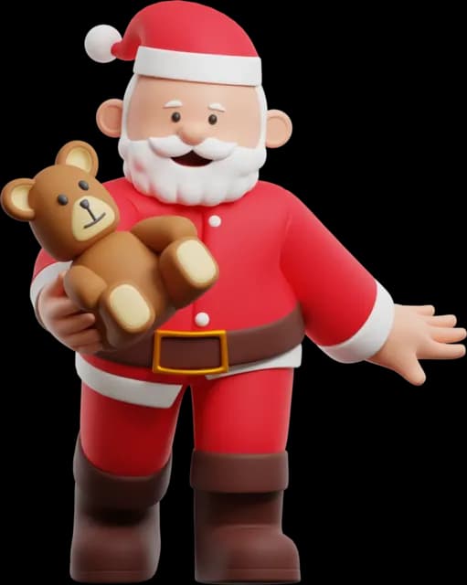 Santa giving the family dog a cuddle