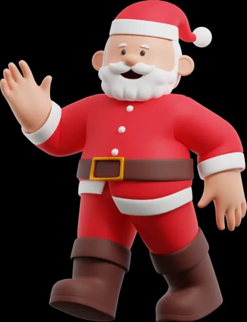 Santa on the front porch, waving hello
