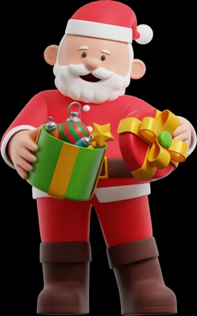 Santa helping the kids with their note to Mom